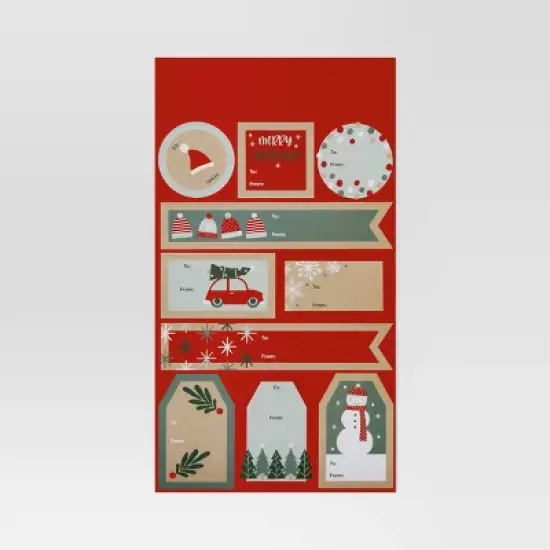 50ct Christmas Peel and Stick Gift Tags Red/Green/White Kraft - Wondershop&trade; image {2}