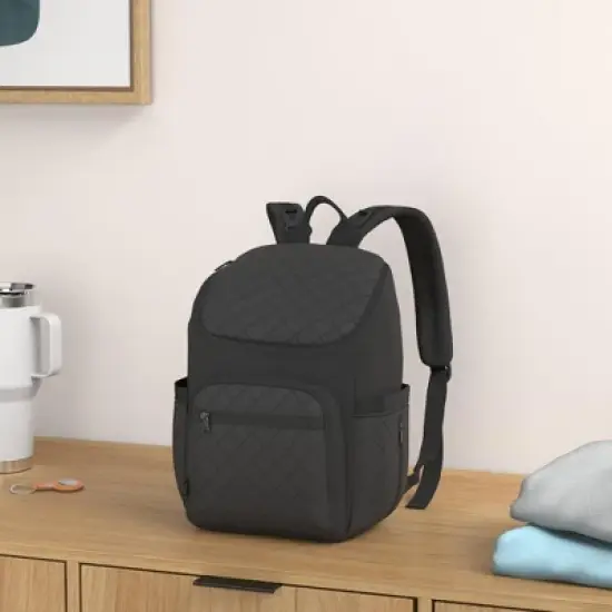 Itopfox Large Capacity Baby Diaper Backpack with Portable Changing Pad, Insulated Bottle Pockets, and Multiple Storage Compartments image {6}