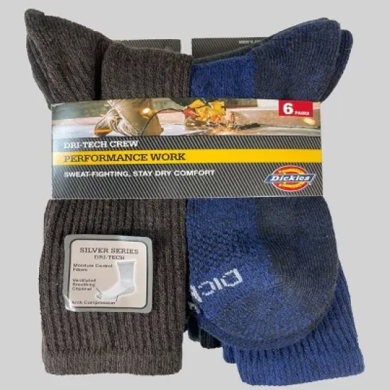 Dickies Men's Dri-Tech Crew Socks - 6-12 image {1}
