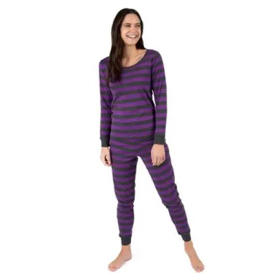 Leveret Womens Two Piece Cotton Striped Pajamas image {6}