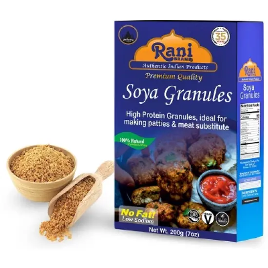 Soya Granules (High Protein) - 7oz (200g) - Rani Brand Authentic Indian Products image {1}