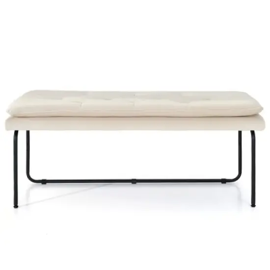 Nano 48" Upholstered Modern Double Layered Cushion Bedroom Bench - The Pop Maison image {2}