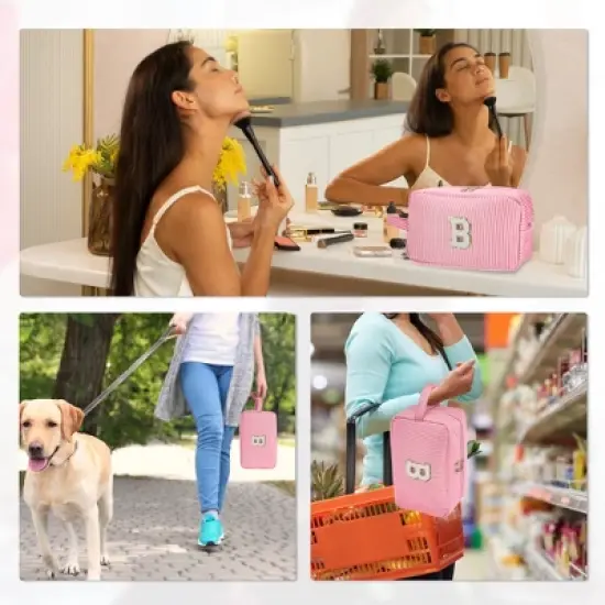 Unique Bargains Travel Personalized Make Up Bag Blue 1 Pc image {5}