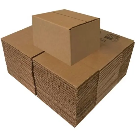 UOFFICE Pack of 25 Corrugated Boxes 6" x 6" x 4" Wholesale Shipping Boxes image {1}