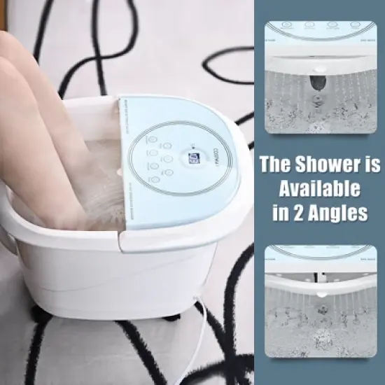 Costway Foot Spa Bath Massager w/ 2-Angle Shower & Motorized Rollers image {3}