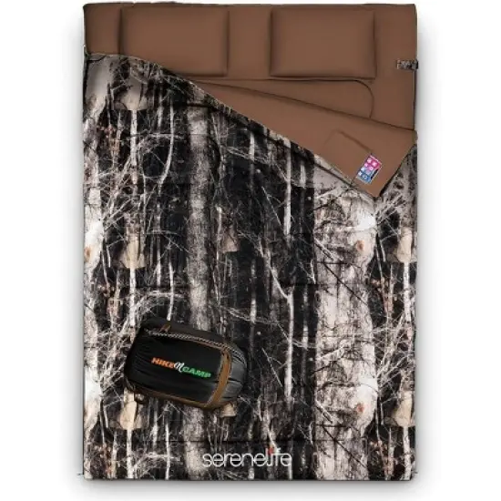 SereneLife Double Sleeping Bag, SLSBRT, Portable and Lightweight image {9}