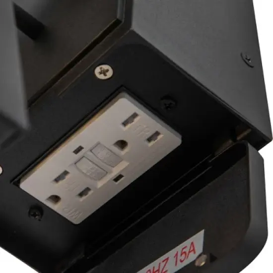 C Cattleya Matte Black Aluminum Outdoor Wall Light with GFCI Outlet image {4}