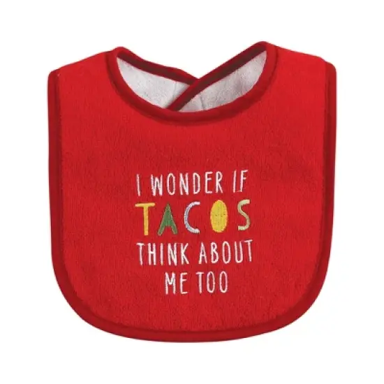 Hudson Baby Unisex Baby Cotton Terry Drooler Bibs with Fiber Filling, Pizza Taco, One Size image {4}
