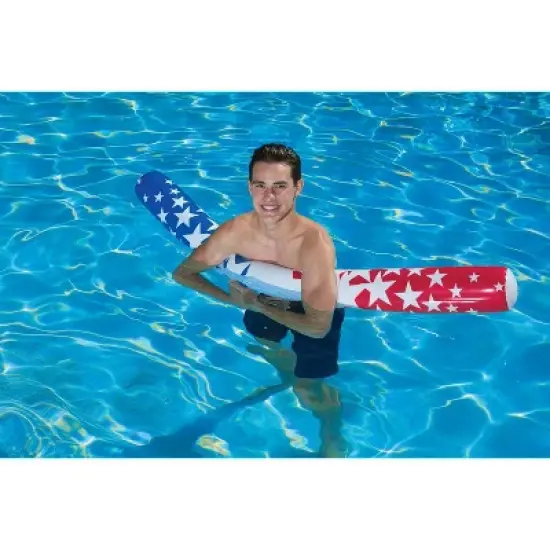 Poolmaster American Stars 60" Inflatable Swimming Pool Noodle - Red/White/Blue image {1}
