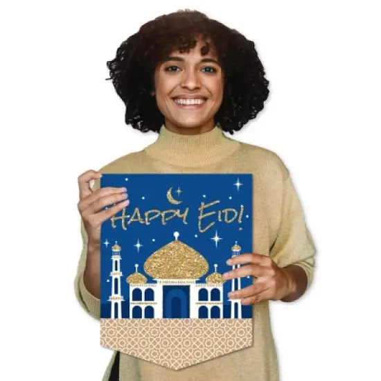 Big Dot of Happiness Ramadan - Outdoor Home Decorations - Double-Sided Eid Mubarak Party Garden Flag - 12 x 15.25 inches image {7}