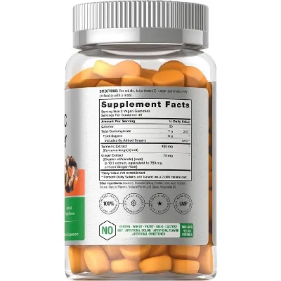 Horbaach Turmeric Curcumin with Ginger | 120 Gummies image {1}
