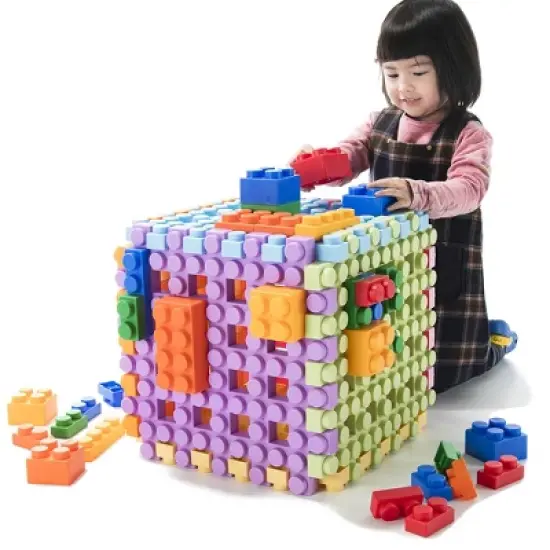 UNiPLAY Waffle Soft Blocks &mdash; Cube Puzzle Play for Cognitive and Sensory Development in Early Learning Education, Ages 3 Months and Up (6pc Set) image {9}