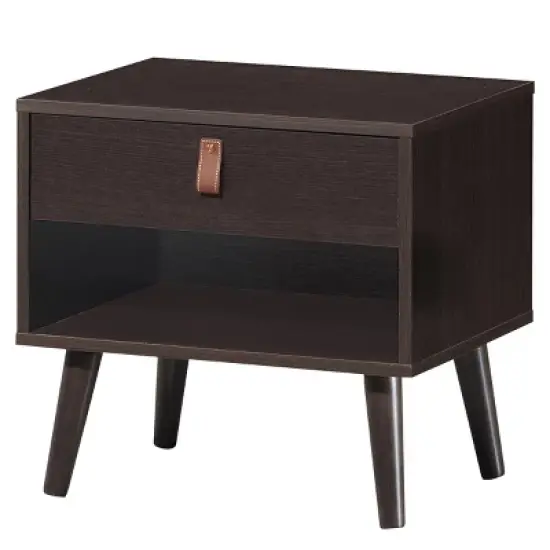 Costway Nightstand Sofa Side End Table Bedside Table Drawer Storage image {9}