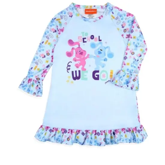 Nickelodeon Toddler Girls' Blue's Clues School Sleep Pajama Dress Nightgown Blue image {4}