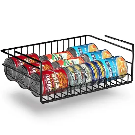 Sorbus Under Cabinet Can Storage Shelf &ndash; Pantry Organizer with Divider for Canned Goods image {10}