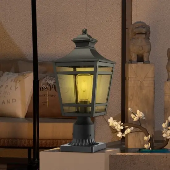 YUHAO Gardens, Yards or Entrances Anti-Rust Waterproof Outdoor Post Light Modern Black(2 PACK) image {8}