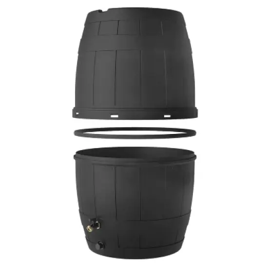 Multy Home LP 39gal Recycled Material Rain Barrel Black with Rust Proof Brass Spigot image {2}