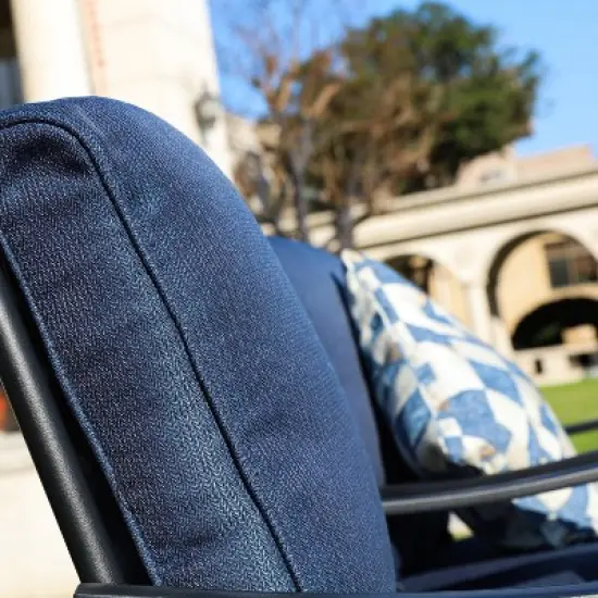 2pc Steel Outdoor Patio Accent Chairs - Lokatse
 image {14}