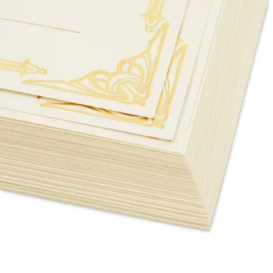 Juvale 48 Pack Marriage Certificates with Gold Foil Edges for Wedding Ceremony, Official Newly Weds, Proposals, Ivory Offset Paper,11 x 8.5 In image {7}