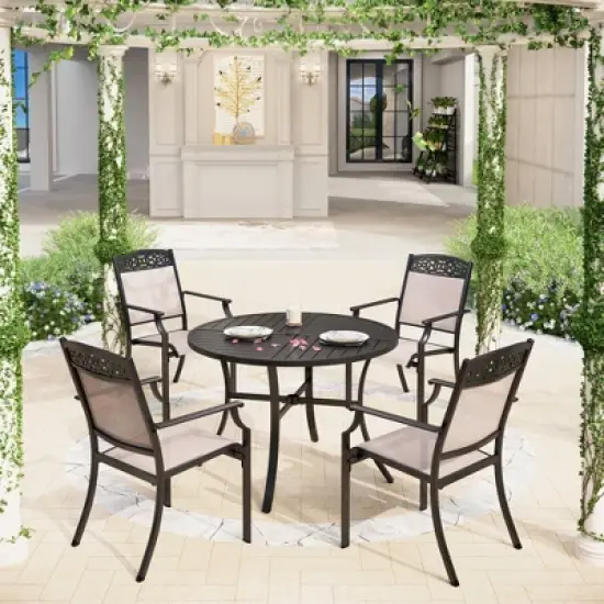 42" Outdoor Stainless Steel Round Dining Table - Captiva Designs image {7}