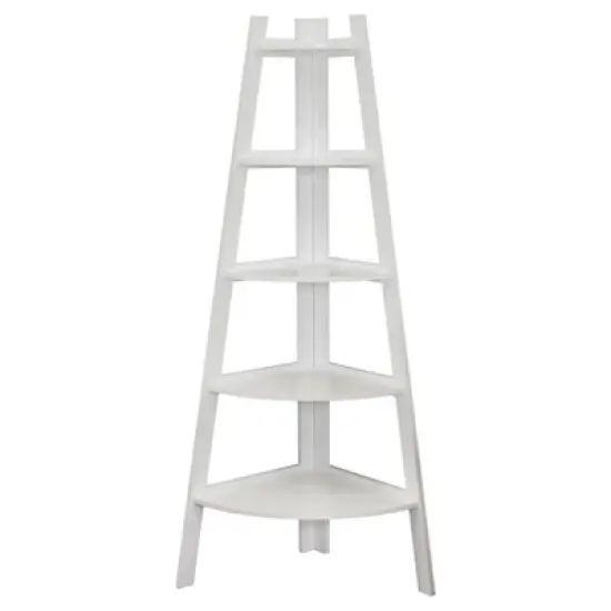 63" x 26.5" Five-Tier Pyramid Corner Ladder Shelf - Danya B. image {3}