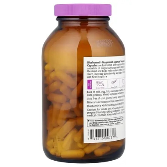 Bluebonnet Nutrition Magnesium Aspartate, 200 Vegetable Capsules (200 mg per Capsule) image {2}