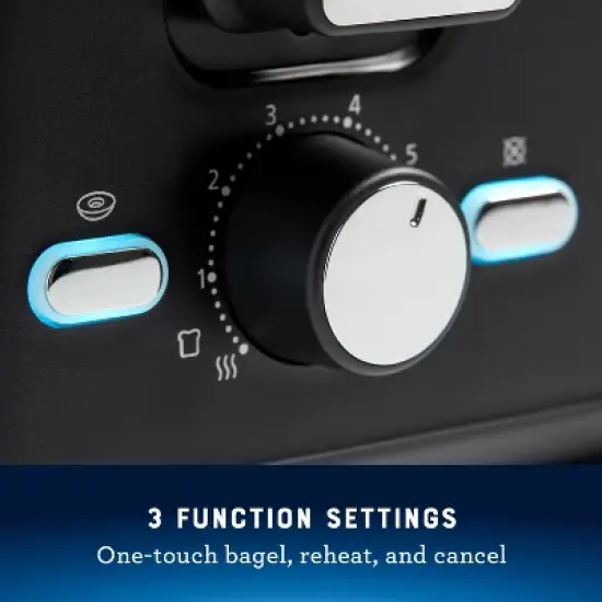 Oster 4-Slice Toaster With Extra-Wide Slots Black: Bagel & Bread Toaster, 1560W, Kitchen Aid, Spot Clean image {2}