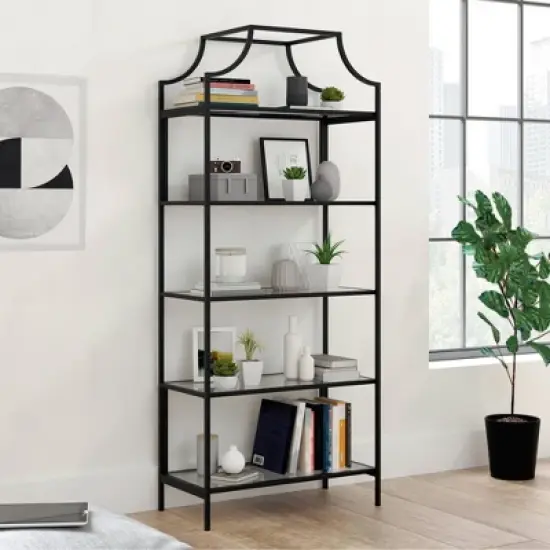71" Harvey Park Bookcase Black - Sauder image {1}
