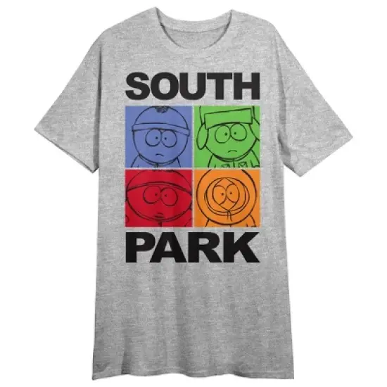 South Park Character Squares Crew Neck Athletic Heather Women's Night Shirt image {2}