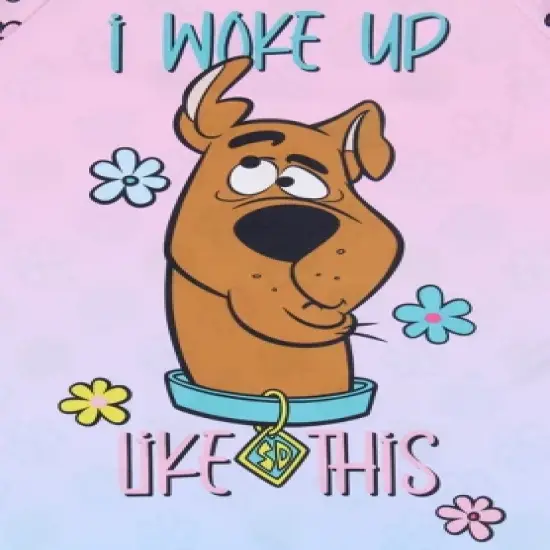 Scooby-Doo Girls' I Woke Up Like This Flower Sleep Pajama Dress Nightgown Purple image {2}