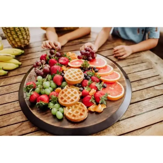 Picnic Time Mickey Mouse Fire Acacia Wood Lazy Susan Serving Tray image {2}
