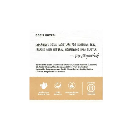 DR. SQUATCH Men's All Natural Bar Soap - Total Moisture - Shea Butter - 5oz image {1}