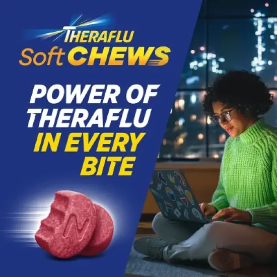 Theraflu Severe Cold Relief Nighttime Soft Chews - Apple Cinnamon - 20ct image {8}