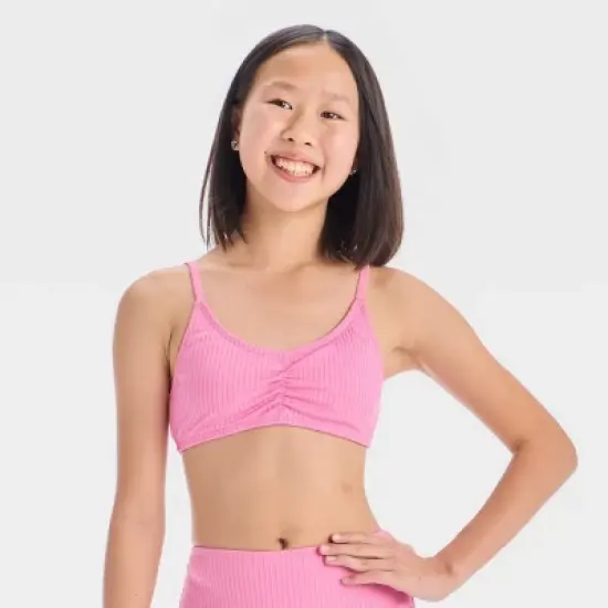 Girls' Tropical Island Swimsuit Top - art class&trade; Pink image {3}