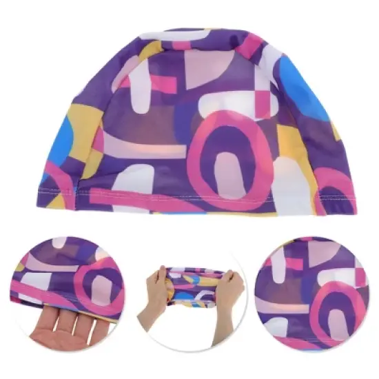 Unique Bargains Nylon Irregular Geometric Swim Cap 1 Pc image {2}