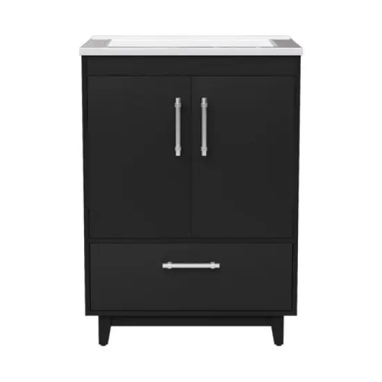 Hyleory 25" Modern Bathroom Vanity With Ceramic Basin, Undermount Sink Cabinet, Free Standing Storage Cabinet With Sink Combo Set image {9}