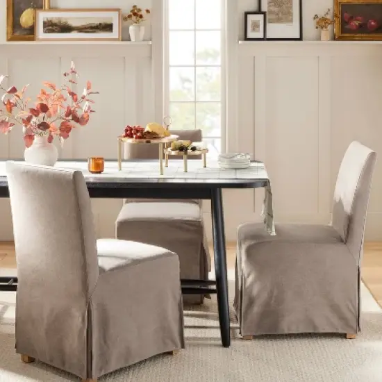 Canvas Slipcover Armless Dining Chair - Hearth & Hand&trade; with Magnolia image {1}