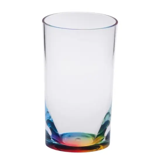 Oval Halo Acrylic Glasses Drinking Set of 4 Hi Ball (15oz), Plastic Drinking Glasses, BPA Free Cocktail Glasses, Drinkware Set, Plastic Water Tumblers image {1}
