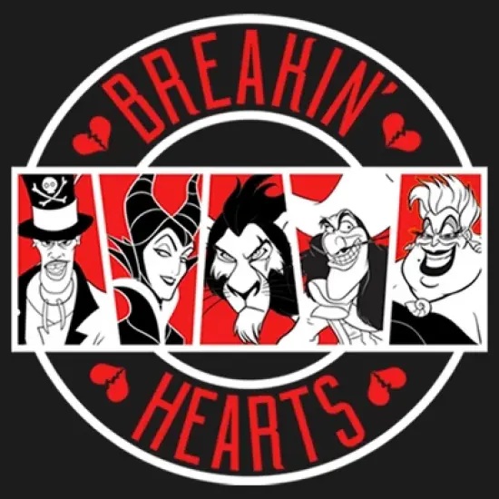 Junior's Disney Villains Valentine's Day Breakin' Hearts Festival Muscle Tee image {1}