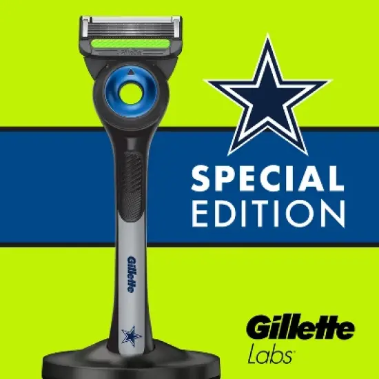 Gillette Labs Men's Special NFL Cowboys Edition Shaving Razor with 4 Refills and Magnetic Stand image {7}