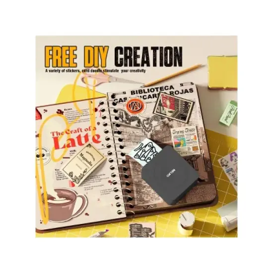 Nelko PM230 Portable Bluetooth Sticker Printer Black with 2pk 54mmx3.5m White Rolls image {3}