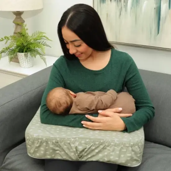 Leachco The Natural Nursing Pillow - Dots/Sage Green image {3}