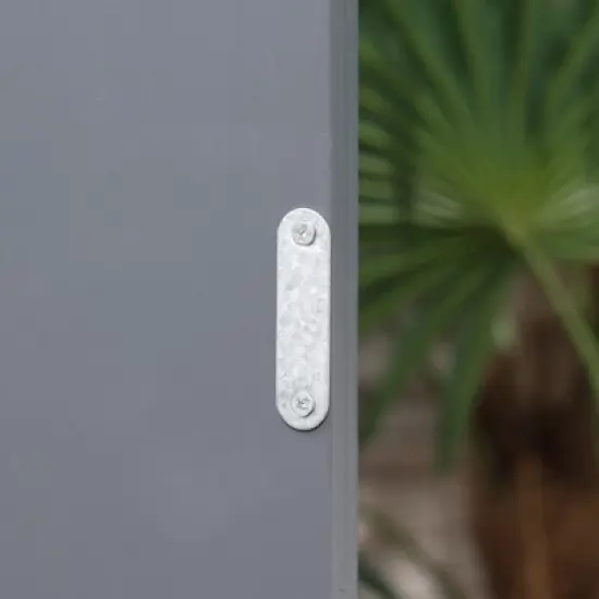 Outsunny Garden Storage Cabinet, Outdoor Tool Shed with Galvanized Top and Two Shelves for Yard Tools or Pool Accessories image {5}