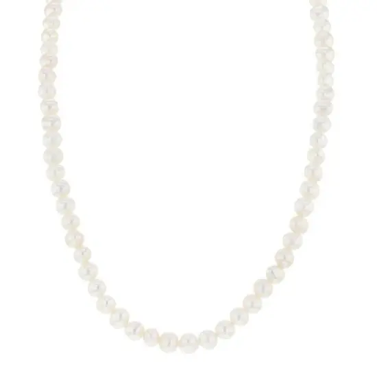 Girls' 6mm Freshwater Cultured Pearls Sterling Silver Necklace - In Season Jewelry image {4}