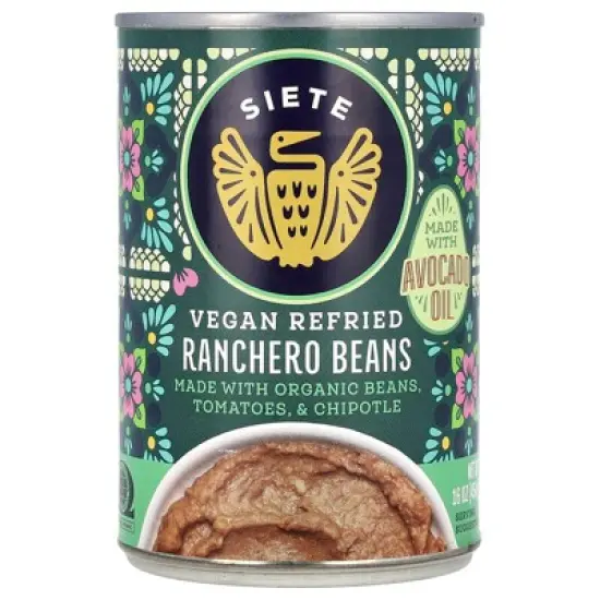 Siete, Vegan Refried Ranchero Beans, 16 oz image {2}