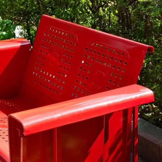 Bates Outdoor Loveseat  Glider - Bright Red - Crosley image {6}