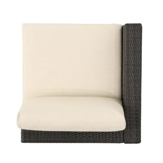 Christopher Knight Home Santa Rosa Outdoor Wicker 3 Seater Sectional Sofa with Cushions image {6}