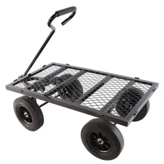 JANSNO Multi-Functional Garden Cart with Spacious Bed, Solid Tires for Gardening/Farming/Yard/Home Tasks image {3}