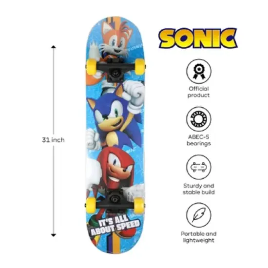 Sonic The Hedgehog 31"  Skateboard image {1}