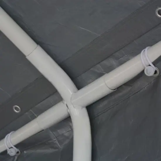 vidaXL Party Tent Grey Polyethylene, Steel 13.1 x 26.2 ft image {5}